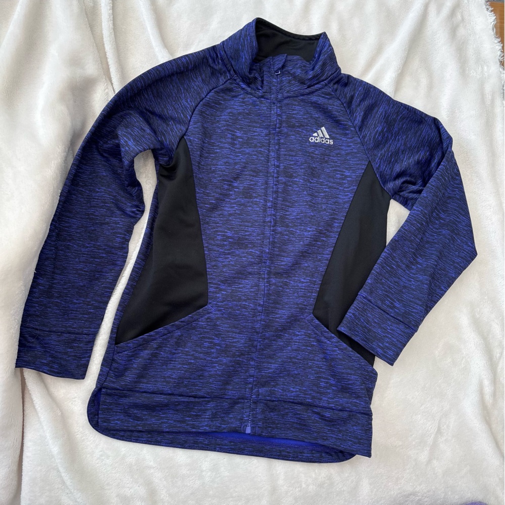 adidas Kids' Blue Full-Zip Jacket girls 6x